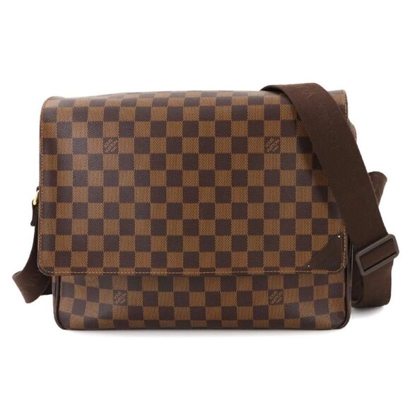 LOUIS VUITTON Damier Shelton MM Shoulder Bag Ebene N41149 Purse
